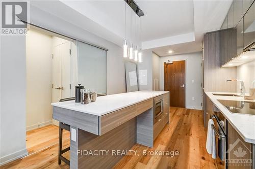 1407 - 101 Queen Street, Ottawa, ON - Indoor Photo Showing Kitchen With Double Sink