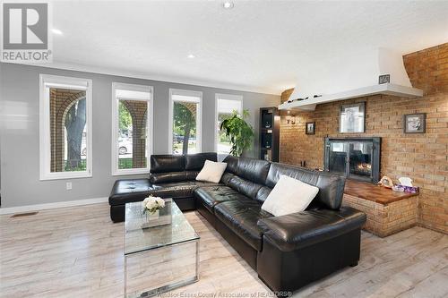 643 Grand Marais East, Windsor, ON - Indoor Photo Showing Living Room With Fireplace