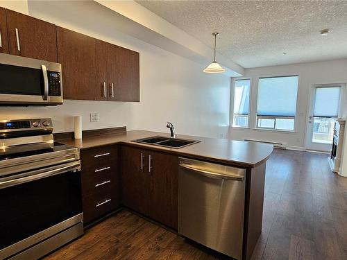 305-825 Goldstream Ave, Langford, BC - Indoor Photo Showing Kitchen With Double Sink