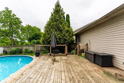 Deck & Pool - 14 Marlow Avenue, Grimsby, ON - Outdoor With Deck Patio Veranda With Exterior