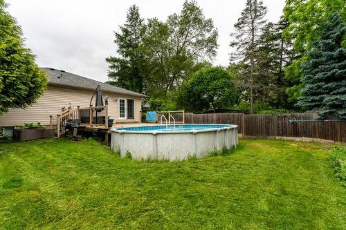 Backyard - 14 Marlow Avenue, Grimsby, ON - Outdoor With Above Ground Pool With Backyard