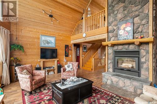 219 Richard Street, Manitou Beach, SK - Indoor Photo Showing Living Room With Fireplace