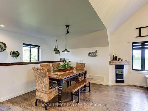 133 Parker Dr, Wellington North, ON - Indoor Photo Showing Dining Room With Fireplace