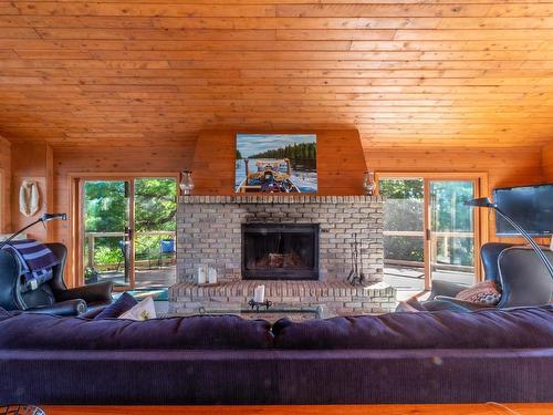 S328 Poplar Bay, S Of Keewatin, ON - Indoor Photo Showing Living Room With Fireplace