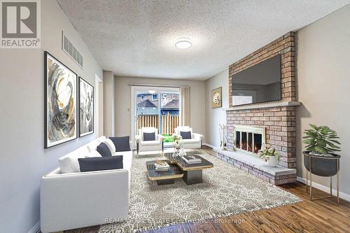 1134 Deer Run, Mississauga, ON - Indoor Photo Showing Living Room With Fireplace