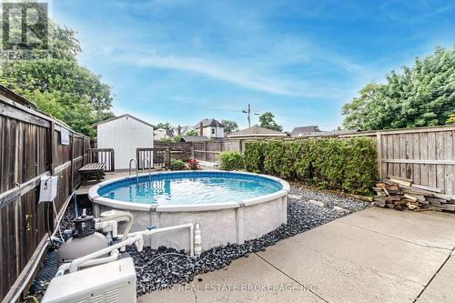 242 East Avenue N, Hamilton, ON - Outdoor With Above Ground Pool With Backyard