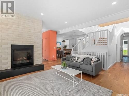 1190 Spadina Crescent E, Saskatoon, SK - Indoor Photo Showing Living Room With Fireplace
