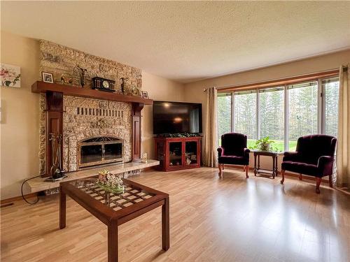110025 51 N Road, Brandon, MB - Indoor Photo Showing Living Room With Fireplace