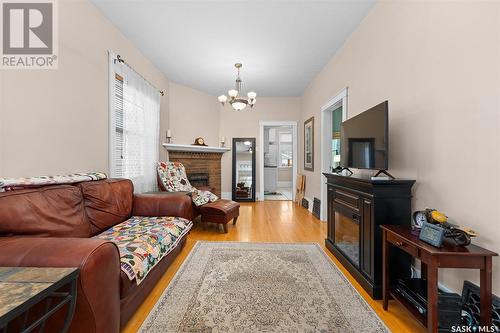 1232 Grafton Avenue, Moose Jaw, SK - Indoor Photo Showing Living Room With Fireplace