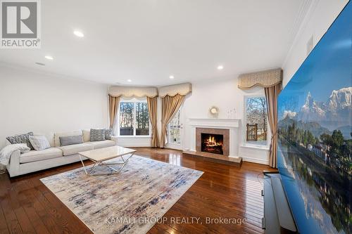 218 Owen Boulevard, Toronto, ON - Indoor Photo Showing Living Room With Fireplace