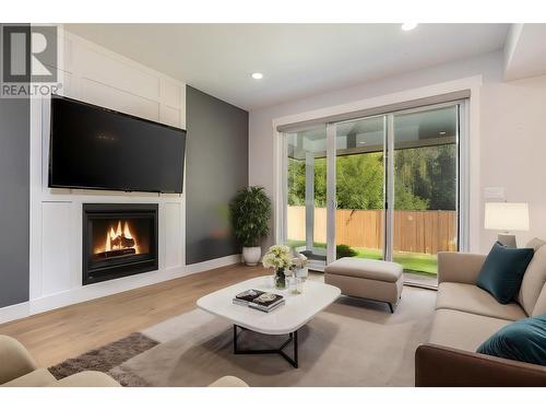 1803 50 Avenue, Vernon, BC - Indoor Photo Showing Living Room With Fireplace