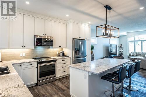 Beautiful lighting throughout - 395 Northport Drive, Port Elgin, ON - Indoor Photo Showing Kitchen With Stainless Steel Kitchen With Double Sink With Upgraded Kitchen