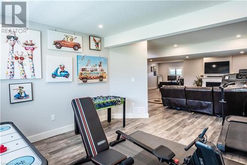 Lower level gym area/could be 5th bedroom - 395 Northport Drive, Port Elgin, ON - Indoor