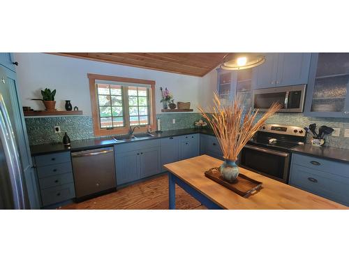 502 Turner Street, Silverton, BC - Indoor Photo Showing Kitchen With Double Sink