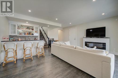 3410 Chocolate Lily Lane, Kelowna, BC - Indoor Photo Showing Living Room With Fireplace