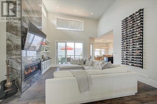 3410 Chocolate Lily Lane, Kelowna, BC - Indoor Photo Showing Living Room With Fireplace