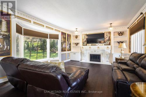 28 Stonegate Drive, Hamilton, ON - Indoor Photo Showing Living Room With Fireplace