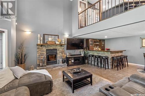 Twin Lakes Acreage, Battle River Rm No. 438, SK - Indoor Photo Showing Living Room With Fireplace