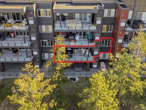 206-3434 Mckinley Beach Drive, Kelowna, BC - Outdoor With Balcony With Facade