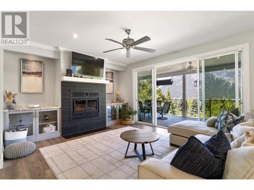 2030 Canoe Beach Drive Ne, Salmon Arm, BC - Indoor Photo Showing Living Room With Fireplace