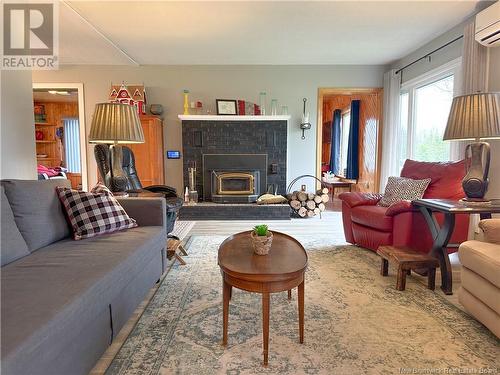 7786 107 Route, Glassville, NB - Indoor Photo Showing Living Room With Fireplace