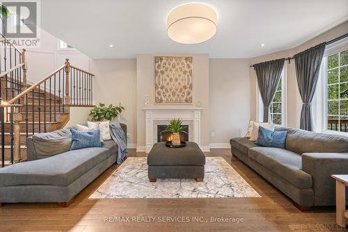 16 Deanston Court, Brampton, ON - Indoor Photo Showing Living Room With Fireplace