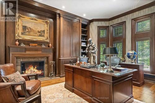44 Fifeshire Road, Toronto, ON - Indoor Photo Showing Office With Fireplace