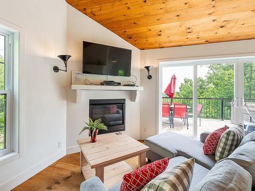 Salon - 45 Ch. Lapalme, Austin, QC - Indoor Photo Showing Living Room With Fireplace