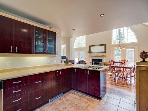 Kitchen - 135  - 137 Rue Du Rapide, Mont-Tremblant, QC - Indoor With Fireplace