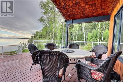 Arrowhead Island, Lac La Ronge, SK - Outdoor With Body Of Water With Deck Patio Veranda With Exterior