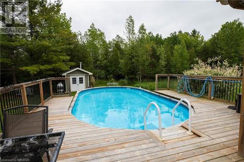 359021 East Bayshore Road, Owen Sound, ON - Outdoor With Above Ground Pool With Deck Patio Veranda With Exterior
