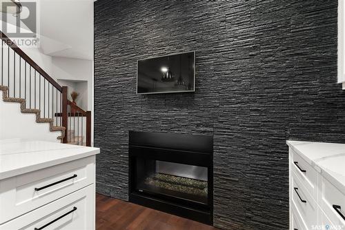 2508 Mcara Street, Regina, SK - Indoor Photo Showing Living Room With Fireplace