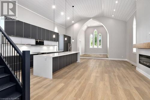 57 Crawford Street, Chatsworth, ON - Indoor Photo Showing Kitchen With Fireplace