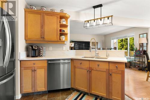 10254 Wascana Estates, Regina, SK - Indoor Photo Showing Kitchen With Double Sink