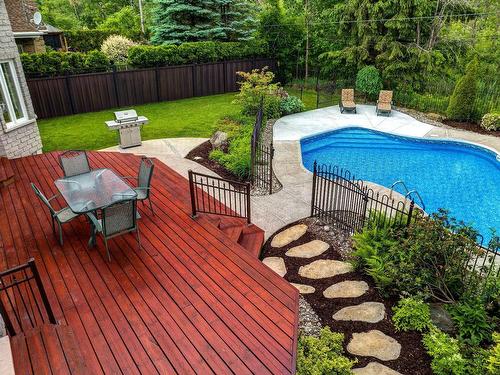 Backyard - 458 Rue Kéroack, Saint-Bruno-De-Montarville, QC - Outdoor With In Ground Pool With Backyard