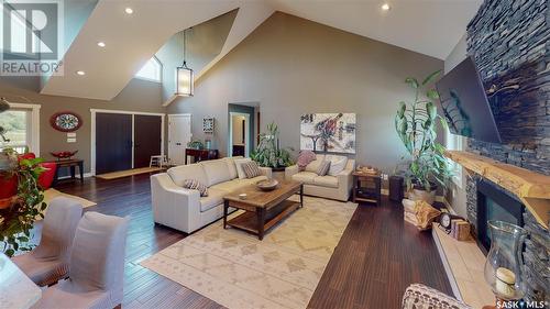 Dreamer'S Acres, Lumsden Rm No. 189, SK - Indoor Photo Showing Living Room With Fireplace