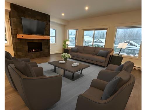 1367 Burfield Drive, Sun Peaks, BC - Indoor Photo Showing Living Room With Fireplace