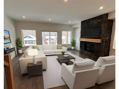 1365 Burfield Drive, Sun Peaks, BC - Indoor Photo Showing Living Room With Fireplace