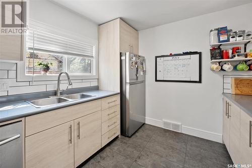132 112Th Street W, Saskatoon, SK - Indoor Photo Showing Kitchen With Double Sink