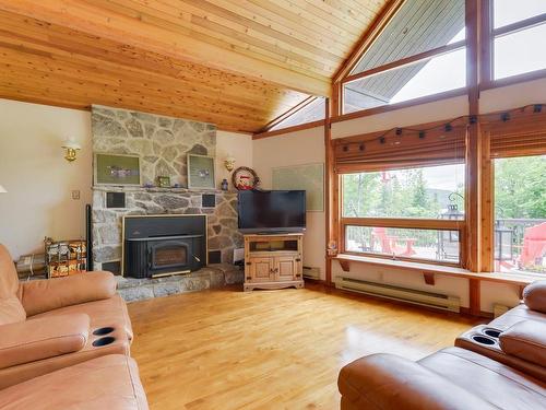 Living room - 300 Ch. Du Lac-Grand, Val-Des-Monts, QC - Indoor Photo Showing Living Room With Fireplace