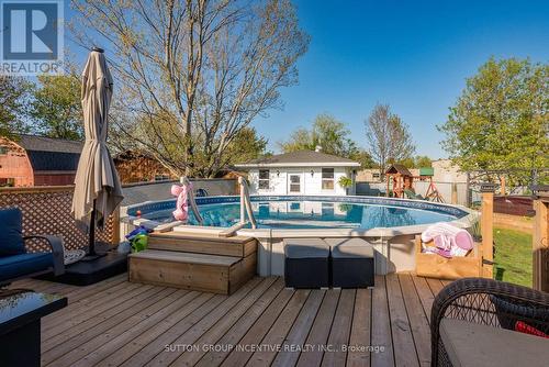 10 Knox Court, North Bay, ON - Outdoor With Above Ground Pool With Deck Patio Veranda