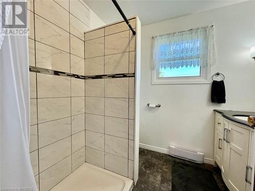 Complete with custom walk-in shower area. - 47 Water Street, Northern Bruce Peninsula, ON - Indoor Photo Showing Bathroom