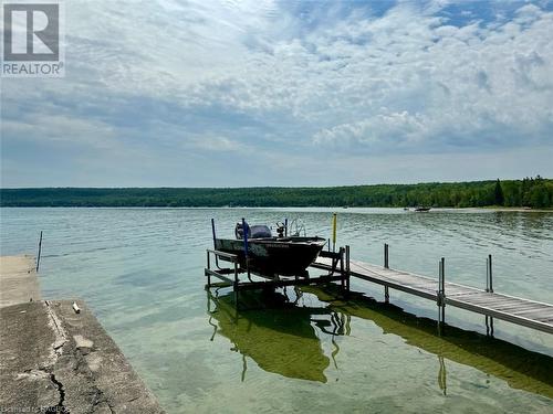 Compete with concrete pier and removable light weight aluminum Bertrand Dock System. - 47 Water Street, Northern Bruce Peninsula, ON - Outdoor With Body Of Water With View