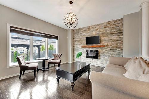 236 Penny Lane, Stoney Creek, ON - Indoor Photo Showing Living Room With Fireplace