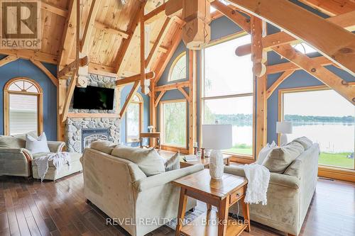 223 Washburn Island Road, Kawartha Lakes, ON - Indoor Photo Showing Living Room With Fireplace