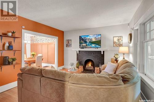 2273 Cameron Street, Regina, SK - Indoor Photo Showing Living Room With Fireplace