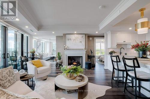 1201 - 2060 Lakeshore Road, Burlington, ON - Indoor Photo Showing Living Room With Fireplace