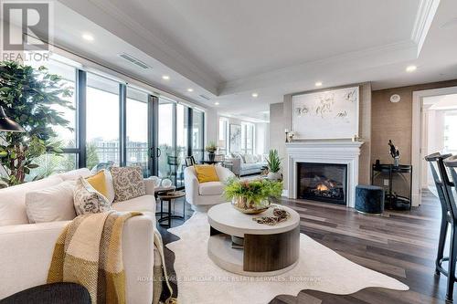 1201 - 2060 Lakeshore Road, Burlington, ON - Indoor Photo Showing Living Room With Fireplace