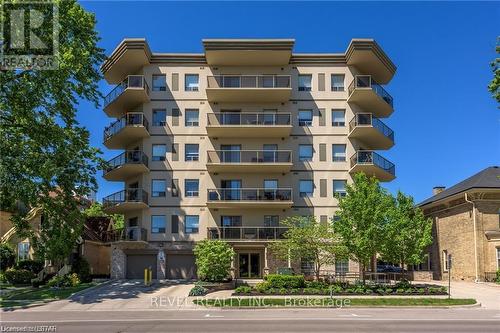 Welcome to 435 Colborne St! - 402 - 435 Colborne Street, London, ON - Outdoor With Balcony With Facade