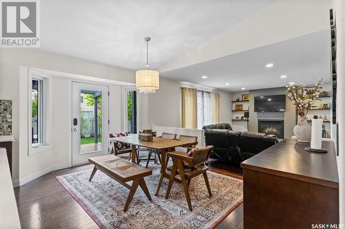 522 Blackthorn Crescent, Saskatoon, SK - Indoor Photo Showing Dining Room With Fireplace